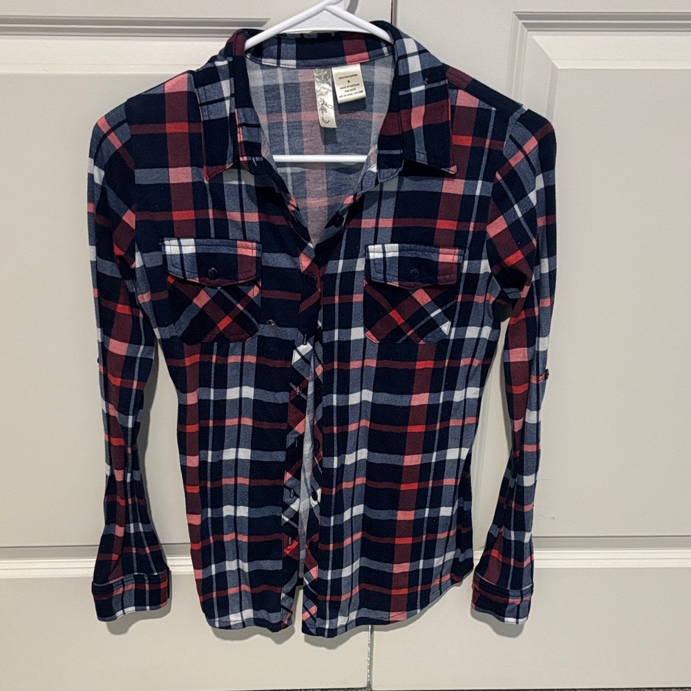 Bella D. Red and Blue Plaid Shirts - Picture 5 of 5